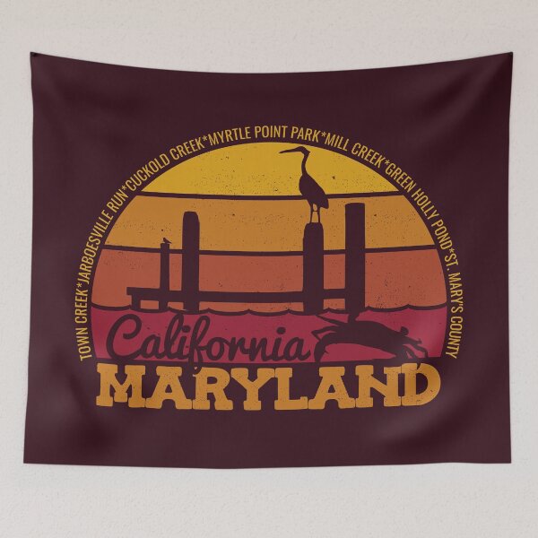 Item preview, California Maryland Sunset Retro Local Pride Logo designed and sold by CRHPOD20.