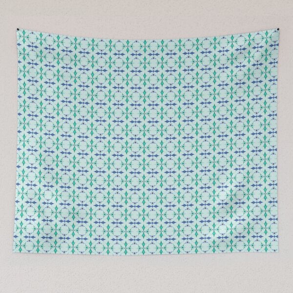 Item preview, Teal and Blue Geometric Star Pattern designed and sold by ANGOON7455.