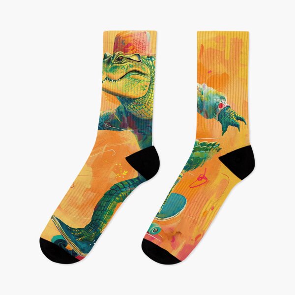 Item preview, a crocodile is riding on a skateboard designed and sold by IreneRuya.