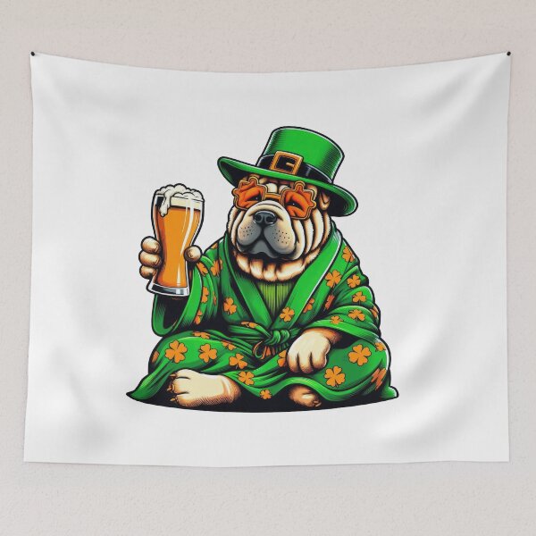 Item preview, Shar Pei Dog St Patrick's Day designed and sold by doodIllustrate.