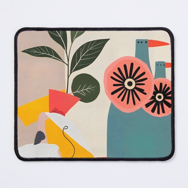 Item preview, Celebrated, Bohemian Daily Objects, Abstract Naive Art, Boho Botanical Illustration, Pastel Geometric Painting designed and sold by 83oranges.com.