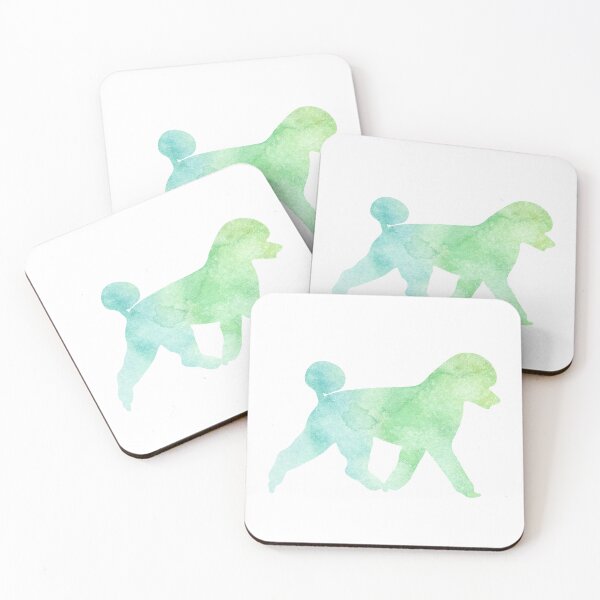 Item preview, Trotting Poodle Green Blue Ombre designed and sold by Jessica Schwing.
