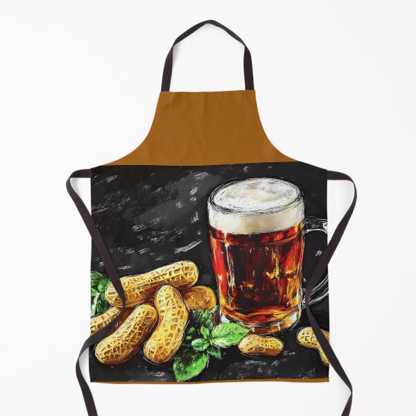Item preview, Frothy Mug of Beer and Pile of Peanuts Classic Beer Snack Pairing Pub Grub designed and sold by OlfactoART Studio.