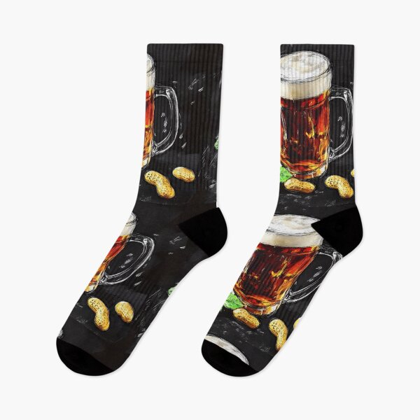 Item preview, Frothy Mug of Beer and Pile of Peanuts Classic Beer Snack Pairing Pub Grub designed and sold by OlfactoART Studio.