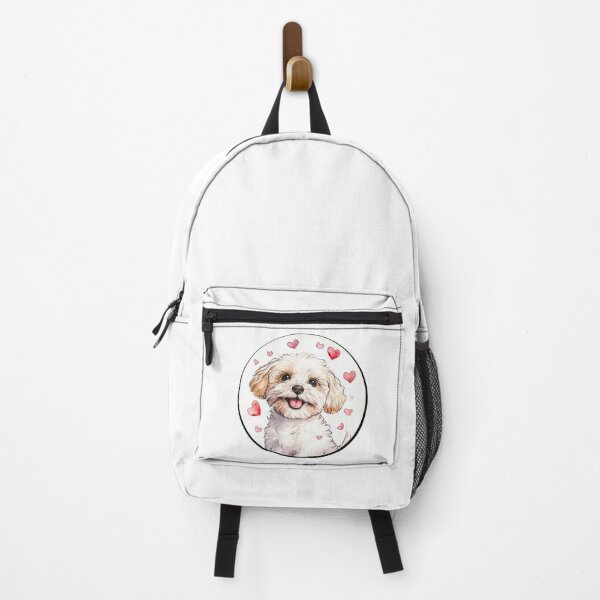 Item preview, Adorable Watercolor Maltese with Circle and Hearts – Valentine’s Day Art designed and sold by M1234s.