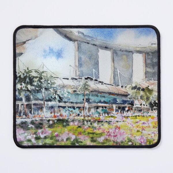 Item preview, Lily pond, Art Science museum, street scene Singapore  designed and sold by Almondtree.