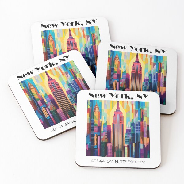 Item preview, GPS coordinates, New York, NY designed and sold by WhimsiesandWow.