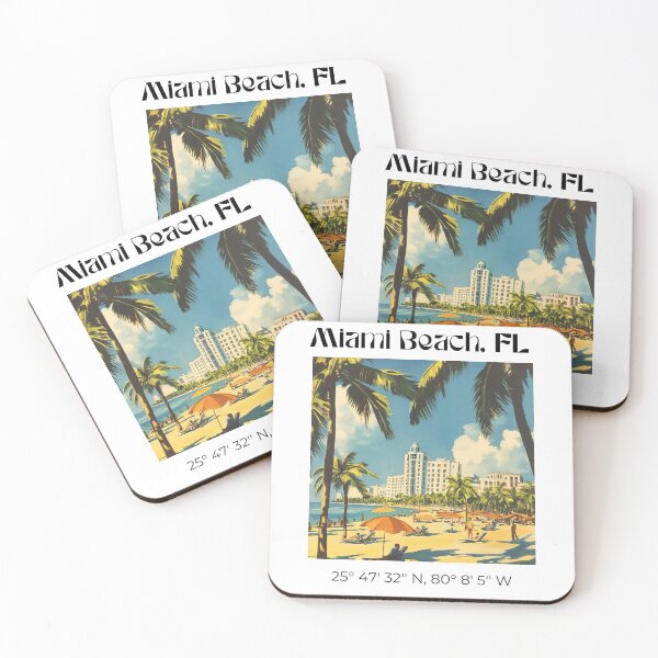 Item preview, GPS Coordinates, Miami Beach, FL designed and sold by WhimsiesandWow.
