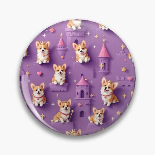 Item preview, A playful 3D pattern background showcasing Pembroke Corgis as royal courtiers in a fairy tale castle,complete with crowns and scepters,perfect for whimsical pet-themed designs. designed and sold by AlwaysHome.