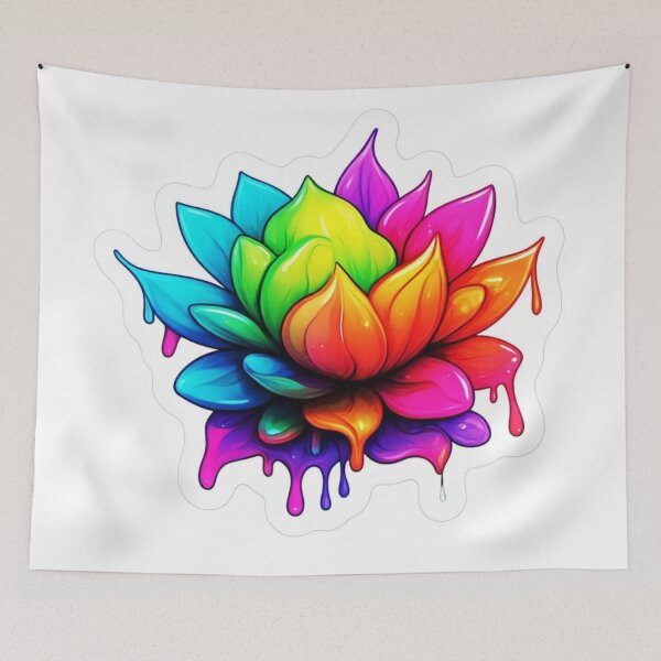 Item preview, Flowers melting like wax or ice cream sticker design  designed and sold by InsightA.