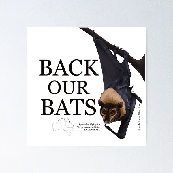 Item preview, Back Our Bats: Spectacled Flying-fox designed and sold by KarlyFMixedArts.