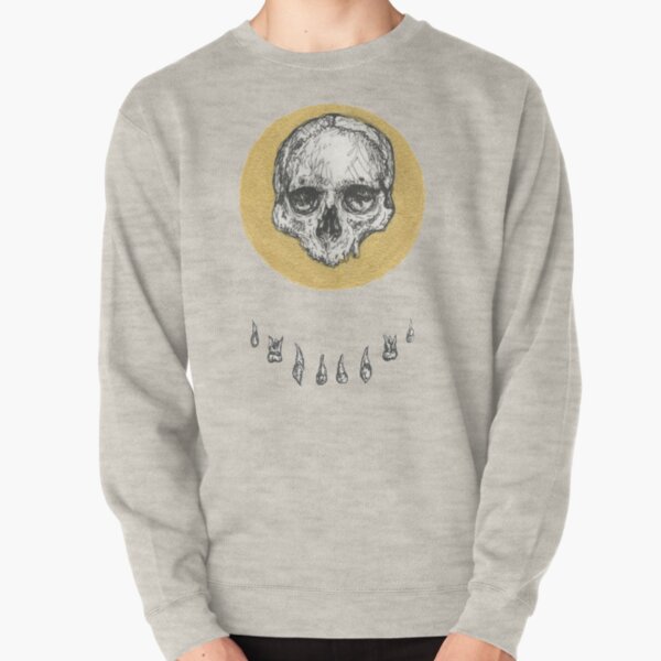 Gold Circle Teeth and Skull Pullover Sweatshirt