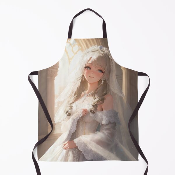Item preview, Majestic Anime Bride in a White Lace Gown designed and sold by MuseAI.