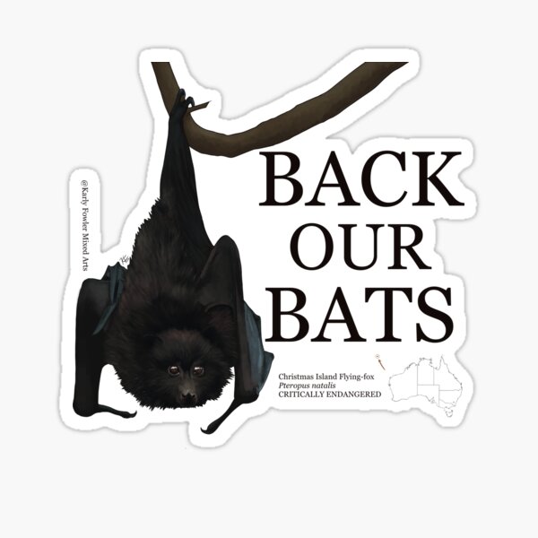 Item preview, Back Our Bats: Christmas Island Flying-fox designed and sold by KarlyFMixedArts.
