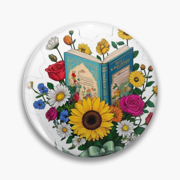 Item preview, Flower with book sticker design  designed and sold by InsightA.