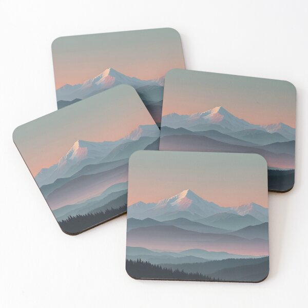 Item preview, A serene mountain landscape at sunrise designed and sold by johndesignwaves.