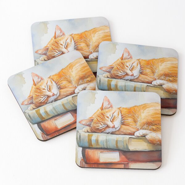 Item preview, Ginger Cat Asleep on Books  designed and sold by laurashawart.
