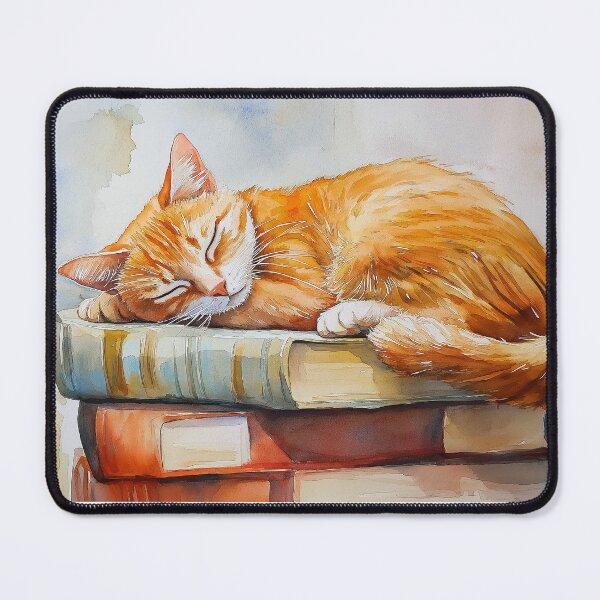 Item preview, Ginger Cat Asleep on Books  designed and sold by laurashawart.