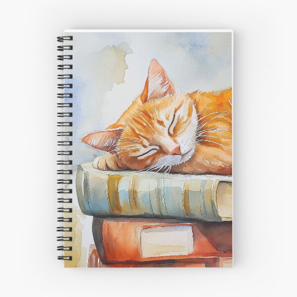 Artikelvorschau, Ingwerkatze schläft auf Büchern entworfen und verkauft von laurashawart.