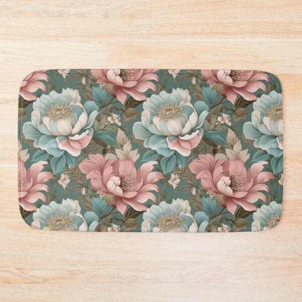 Item preview, Vintage Victorian Peonies Blue Pink Large Floral  designed and sold by Laura DeCamp.