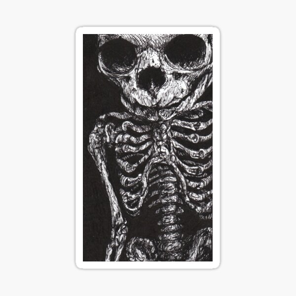 Leaning Skeleton Sticker