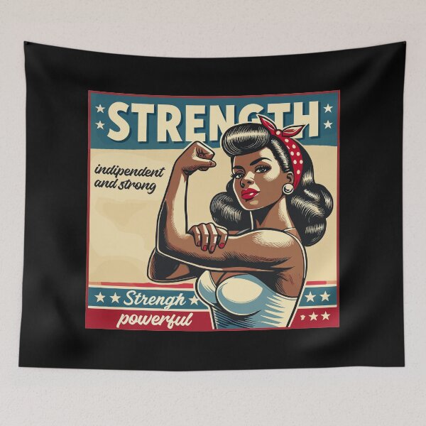 Item preview, Strength strong woman African American retro gift designed and sold by Pineapple-Tree.