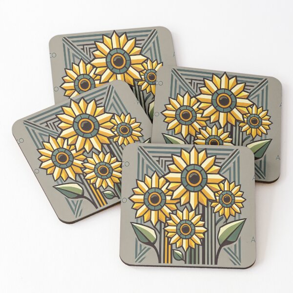 Item preview, Art Deco Sunflowers designed and sold by Kate Kornitsky.