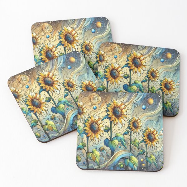 Item preview, Space Sunflowers 4 designed and sold by Kate Kornitsky.