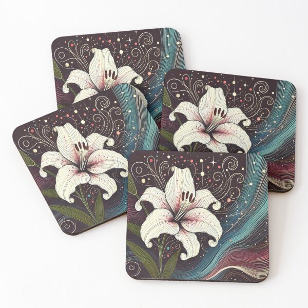 Item preview, Lirio blanco retro 3 designed and sold by Kate Kornitsky.