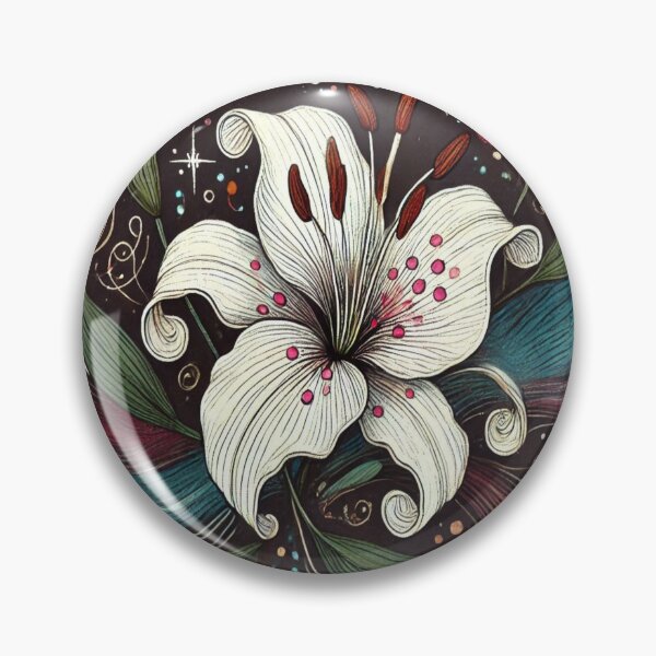 Item preview, Retro White Lily 2 designed and sold by Kate Kornitsky.