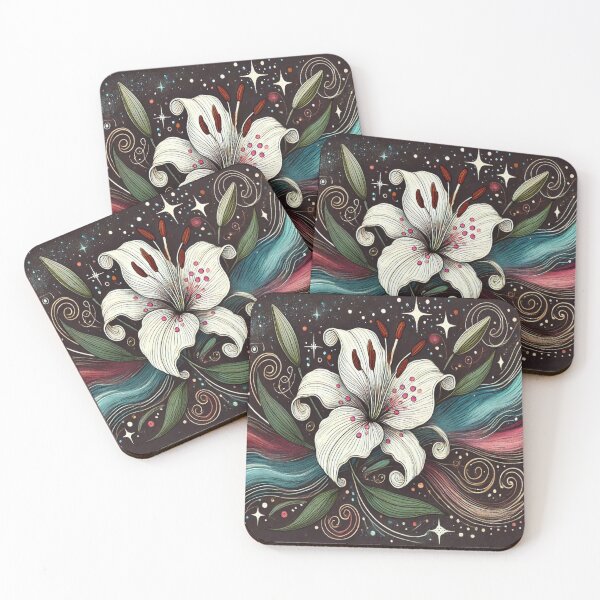 Item preview, Retro White Lily 2 designed and sold by Kate Kornitsky.