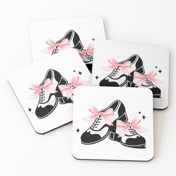 Item preview, Tap Shoes with Pink Coquette Bows Tap Dance designed and sold by SarahFinnDesign.