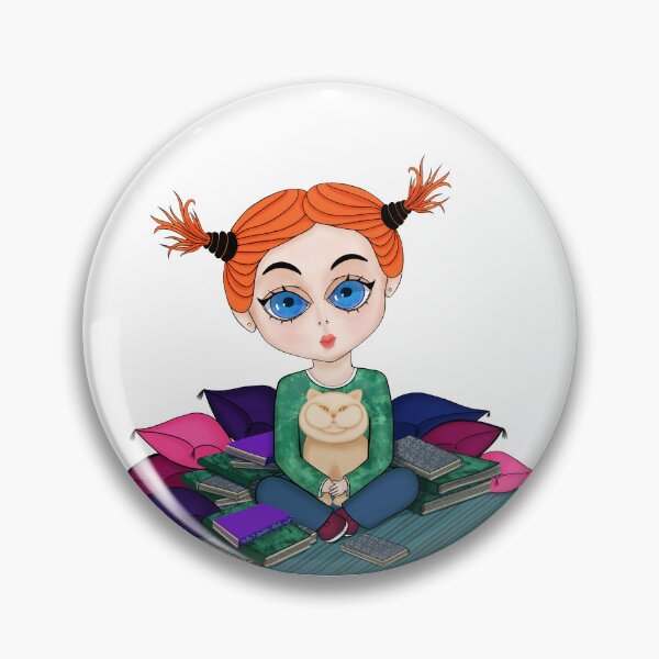 Item preview, Girl with books and Сat. Lost in a World of Stories designed and sold by KateQR.