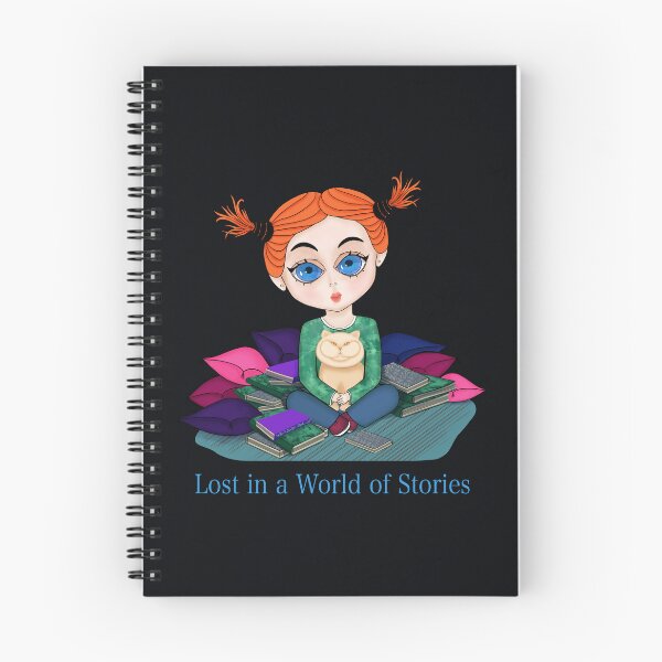 Item preview, Girl with books and Сat. Lost in a World of Stories designed and sold by KateQR.