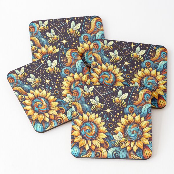 Item preview, Sunflowers and bees version 2 designed and sold by Kate Kornitsky.