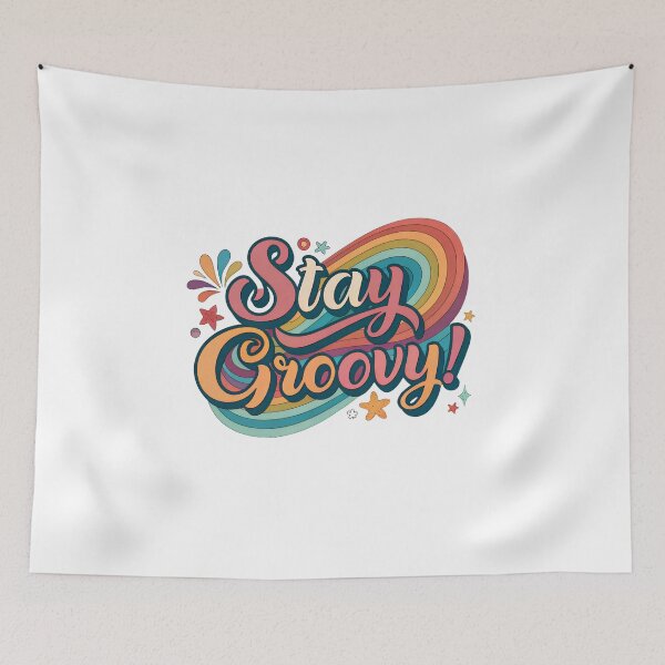 Item preview, Psychedelic-Inspired Typography: "Stay Groovy!" designed and sold by Pattamo1.