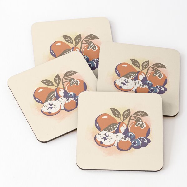 Item preview,  Persimmon with  blueberries designed and sold by heartart85.