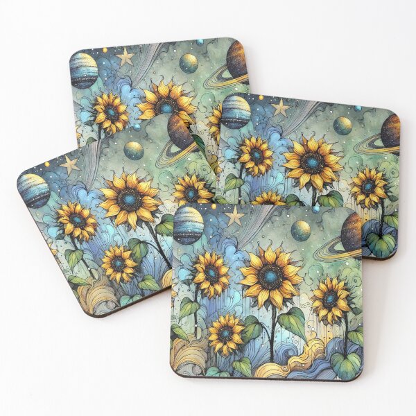 Item preview, Space Sunflowers designed and sold by Kate Kornitsky.