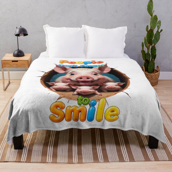 Item preview, People, Don’t Forget to Smile! - Happy pigs designed and sold by AleksKos.