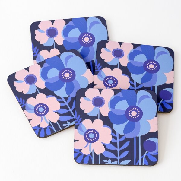 Item preview, Pink & Blue Flowers designed and sold by ViaARTfactory.