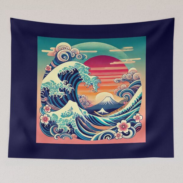 Item preview, Modern Japanese Wave Art: Sunrise Serenity designed and sold by KittyKatto.
