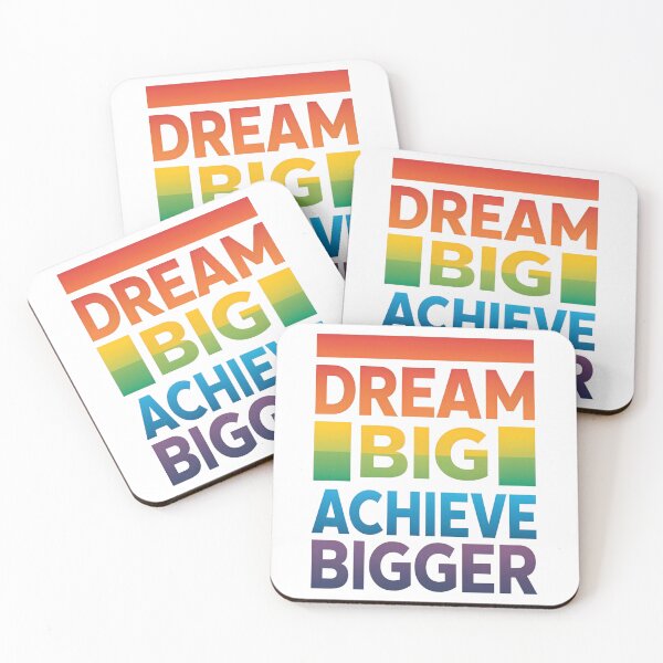 Item preview, Motivational Gradient Typography: "Dream Big, Achieve Bigger" designed and sold by Pattamo1.