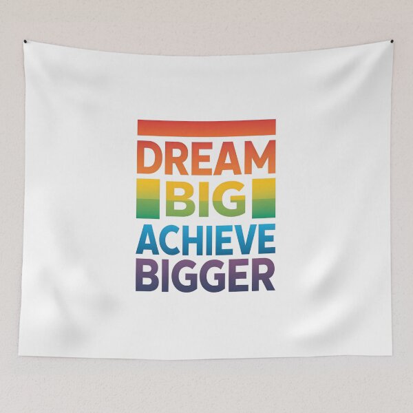 Item preview, Motivational Gradient Typography: "Dream Big, Achieve Bigger" designed and sold by Pattamo1.