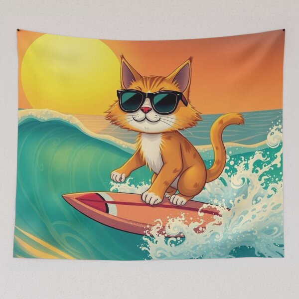 Item preview, Surfer cat designed and sold by JackFreestone.