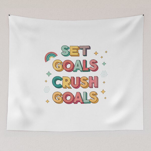 Item preview, Retro-Inspired Typography: "Set Goals, Crush Goals" designed and sold by Pattamo1.