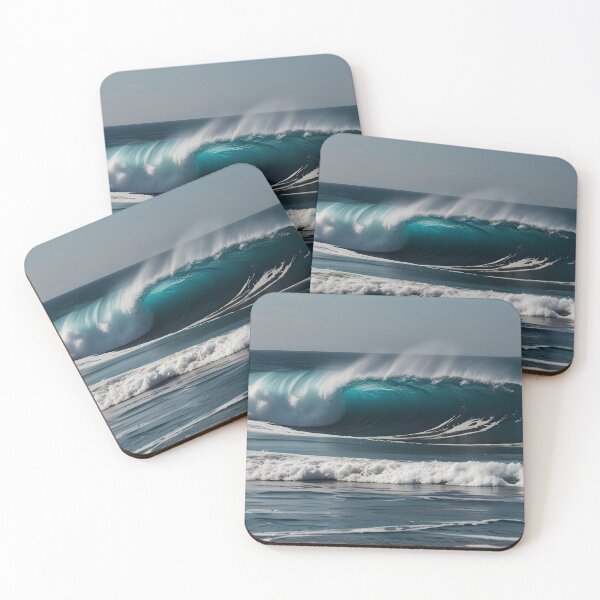 Item preview, Ocean waves crashing, minimalist design, shades of blue and white designed and sold by johndesignwaves.