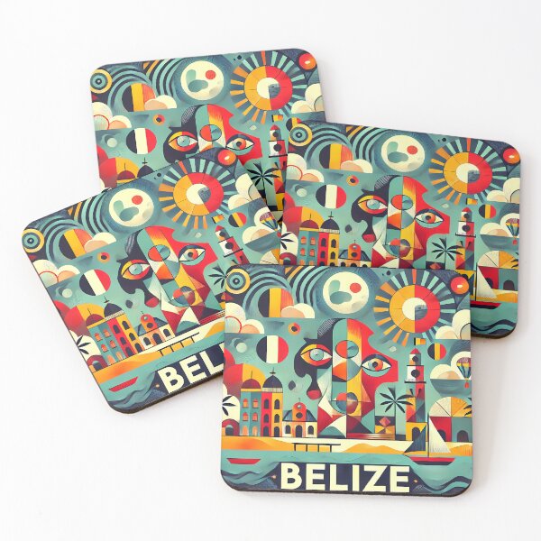 Item preview, Belize Adventure Cubism Art – Tropical Fun for Travel Lovers designed and sold by OzzFrequency.