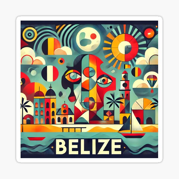 Item preview, Belize Adventure Cubism Art – Tropical Fun for Travel Lovers designed and sold by OzzFrequency.