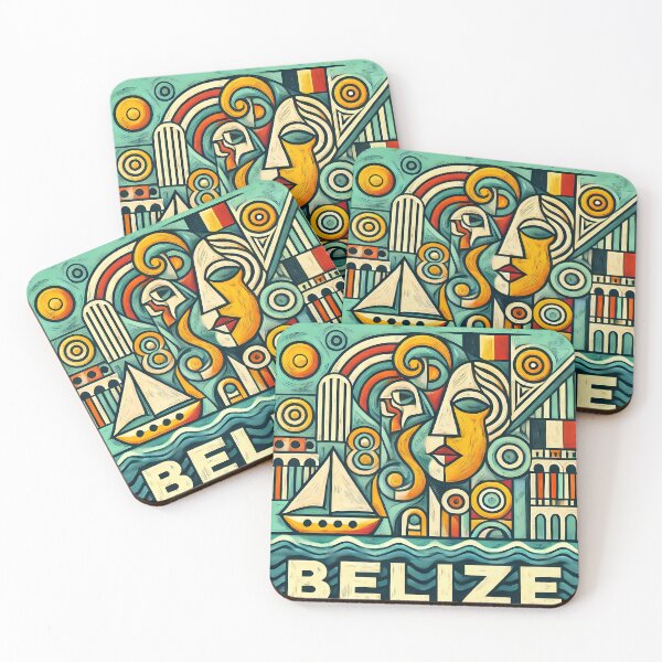 Item preview, Belize Adventure Cubism Art – Tropical Fun for Travel Lovers designed and sold by OzzFrequency.
