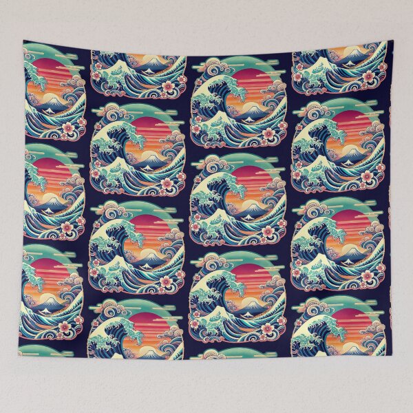 Item preview, Modern Japanese Wave Art: Sunrise Serenity designed and sold by KittyKatto.